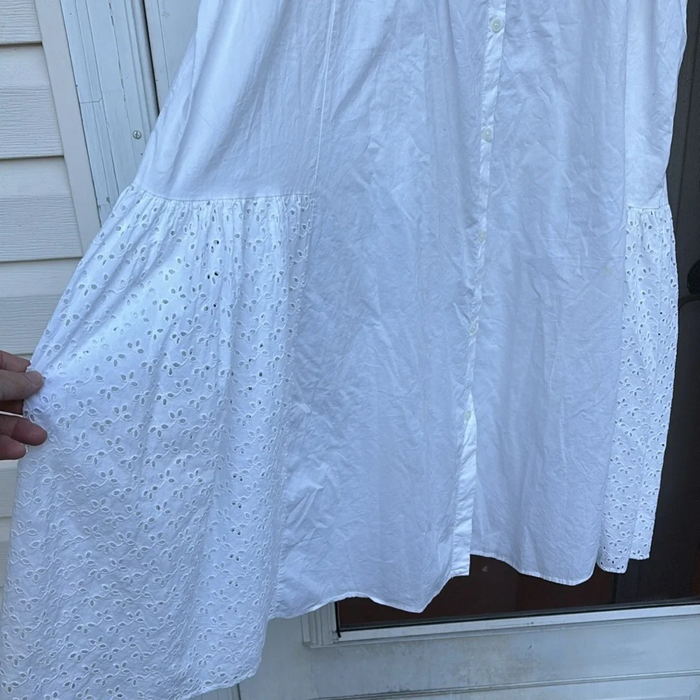 KOBI HALPERIN LADIES WHITE EYELET EMBROIDERED OFF SHOULDERS NANDA DRESS
